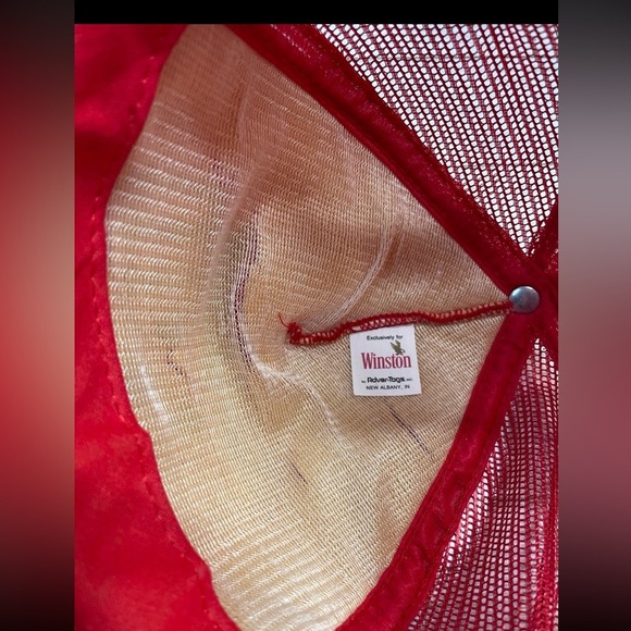 Vintage Winston Super Bowl XXIII Snapback Mesh Red Trucker Cap Hat - Picture 9 of 10